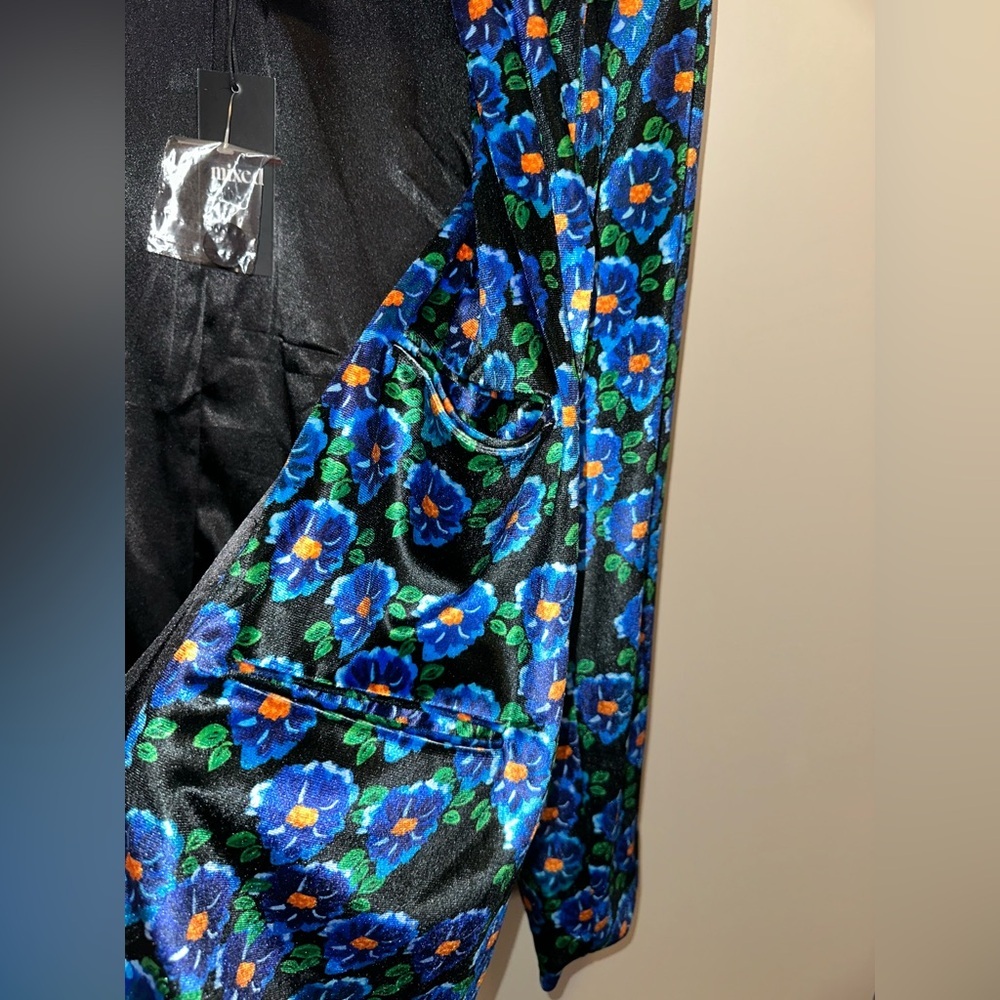 NWT Mixed By Nasrin Floral Blue Blazer Size Small - Picture 5 of 6